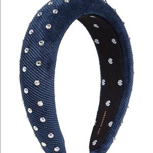 Lele Sadoughi Navy Corduroy Padded Headband